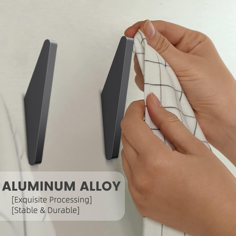 GUWINA Metal Coat Hooks Wall Mounted Black, Solid Triangle Shape,