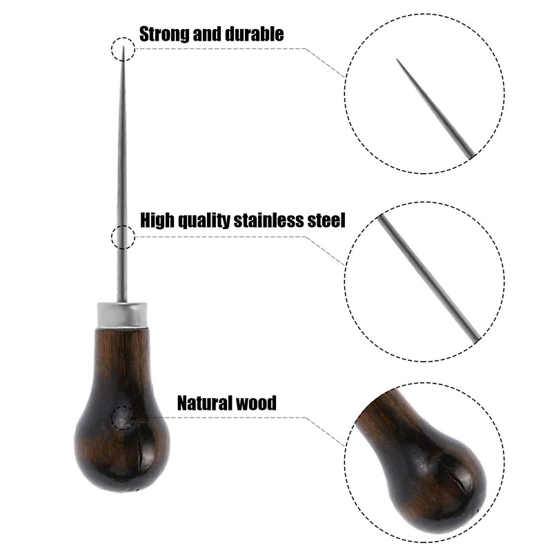 2 Pack Leather Awl Tool, Gourd Shape Sewing Awl Leather