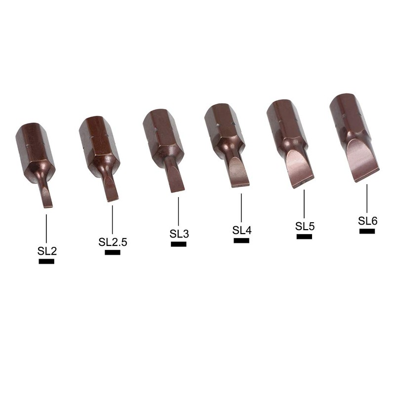 uxcell Slotted Bits Set 6pcs 1/4 Inch Hex Shank Magnetic