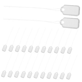COHEALI 200pcs White Jewelry Display Labels with String Elegant Silver Edge Blank Tags for Pricing and Marking Jewelry Clothing and Accessories Reliable Reusable and Effortless Information