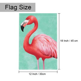 Gkyygk Pink Flamingo Light Green Welcome Garden Flag 12x18 Inch Banners Vertical Double Sided Small Yard Flag Burlap Farmhouse Outdoor Lawn Patio Decor