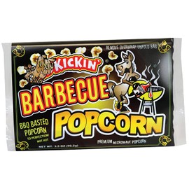 KICKIN' BBQ Microwave Popcorn Bags - 6 Pack - Ultimate Barbecue Gourmet Popcorn Gift - Makes a Great Movie Theater Popcorn or Snack Food for Movie Night