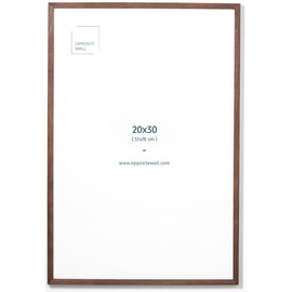 Opposite Wall - 20x30 in - Dark Solid Oak Wood Picture Frame - Lightweight, Versatile & Shatterproof - Wall Hanging Poster or Photo Frame - Wall Decor for Office, Gallery & Home