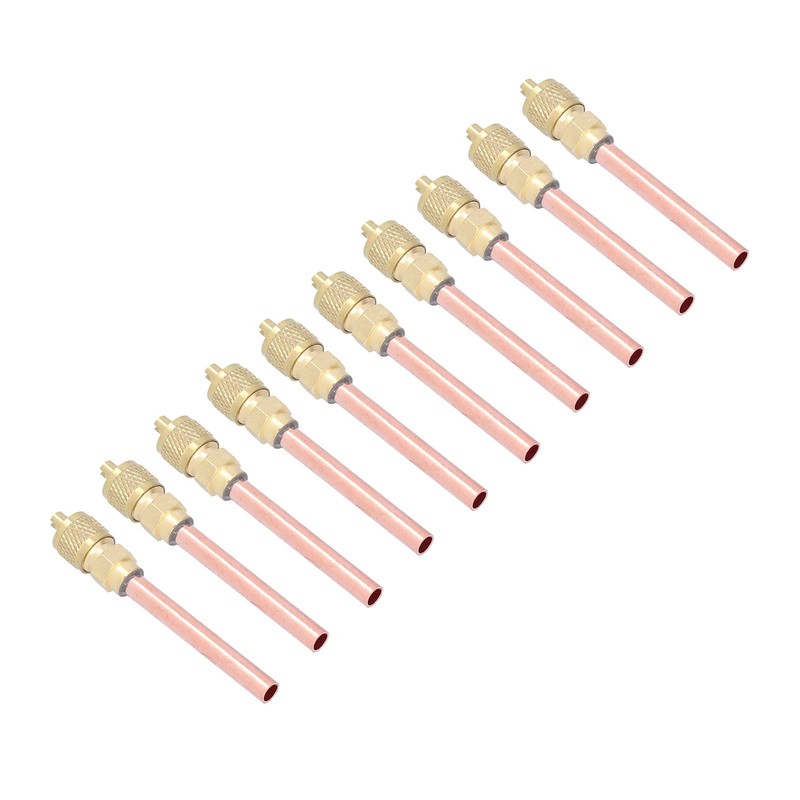 10Pcs 1/4SAE HVAC Access Valve, Service Access Valve Brass Multi