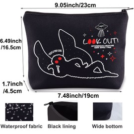 BWWKTOP Mothman - Bolsa de maquillaje para cosméticos Mothman Cryptid Criature Gifts Look Out Out Mysterious Criature Seen from 1966 Zipper Pouch Mothman Merchandise, Criatura misteriosa, Bolsa