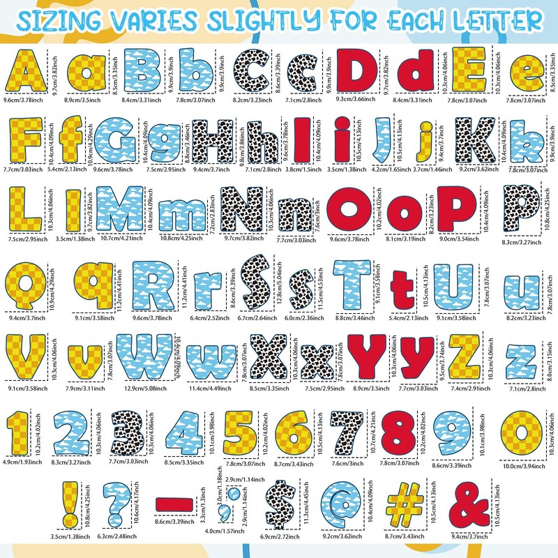 Gilprop 213 Pcs 4" Bulletin Board Letters Alphabet Cutout Set