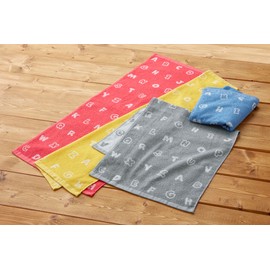 Kosugizen Face Towel, Alphabet, 13.4 x 31.5 inches (34 x 80 cm), Set of 4 Colors