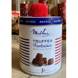 French Chocolate Truffles Gift Tin Imported - Les Parisiennes Truffe Fantaisie Made in France Can of 250 Grams