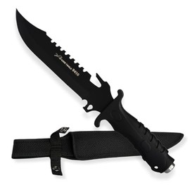Cuchillo Tactico Supervivencia Campismo 7 Pulgadas Acero Inoxidable con Funda 9410 Lion Tools