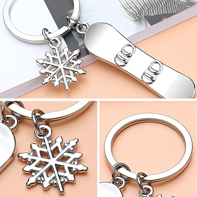 CHROMACRAFT 2 Pieces Snowboard Keychains, Creative Keychains, Winter Sports Keychains,