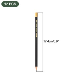 M&G Wooden Hexagon Pencils, 12 Pcs 2B Graphite Round Pencils for Classroom Teacher Office Supplies, Black Gold