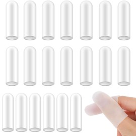 YIFLorine TANG Fingerschutz Silikon,20 Stück Weiße Gel Finger Sleeves,Fingerlinge Wasserdicht Daumenschutz Finger Abdeckung für Triggerfinger Handekzem Fingerarthritis Fingerknacken