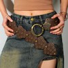 BAOKELAN Hollow Disc Belt for Women Wide Leather Belt Boho