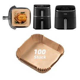 Pack of 100 Airfryer Baking Paper Accessories for Hot Air Fryer Cosori Turbo Tower Pro & Smart Airfryer 10.8 L Double Stack, Baking Paper for Cosori Turboblaze Air Fryer CAF-DC601-KEU & CAF-DC112-ADE
