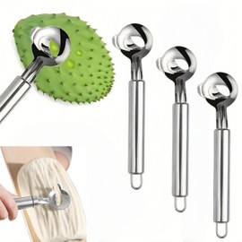 3 Pcs Cactus Peeler Tool,Stainless Steel Multifunctional Cactus Peeling Knife Tool with Hole with Long Handle,Chinese Noodle Cutter for Kitchen Cooking