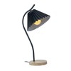 Table Lamp with Cloth Pleated Lampshade Metal Modern Nightstand Bedside