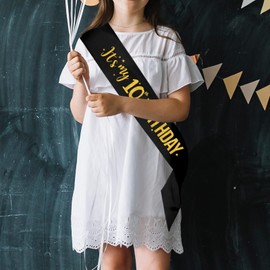 It's My 18th Birthday Sash - 18th Birthday Gifts Girl Sash Birthday Party Favors - Happy 18th Accessories for Man and Women - Black with Gold Foil Lettering