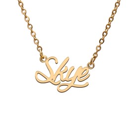 Skye Name Tag Necklaces for Her His Friends Familys Relationship Memory Jewelry Gift