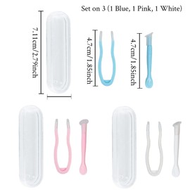 LuenHego Contact Lens Applicator 3 Packs Contact Lens Remover Tools and Contact Lens Tweezers Contact Lens Suction Stick Handler with Storage Cases, Pink, Blue, White