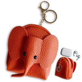 nervousrhinos Mini Pouch, Carabiner, Cute, Coin Purse, Round Earphones, Case, Stylish, Small Items, Lip Case, orange