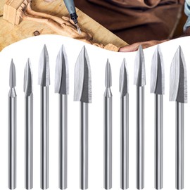 10 Pieces Wood Carving Drill bits Wood Carving Engraving Tools Rotary Carving bits DIY Woodworking Drill Accessories
