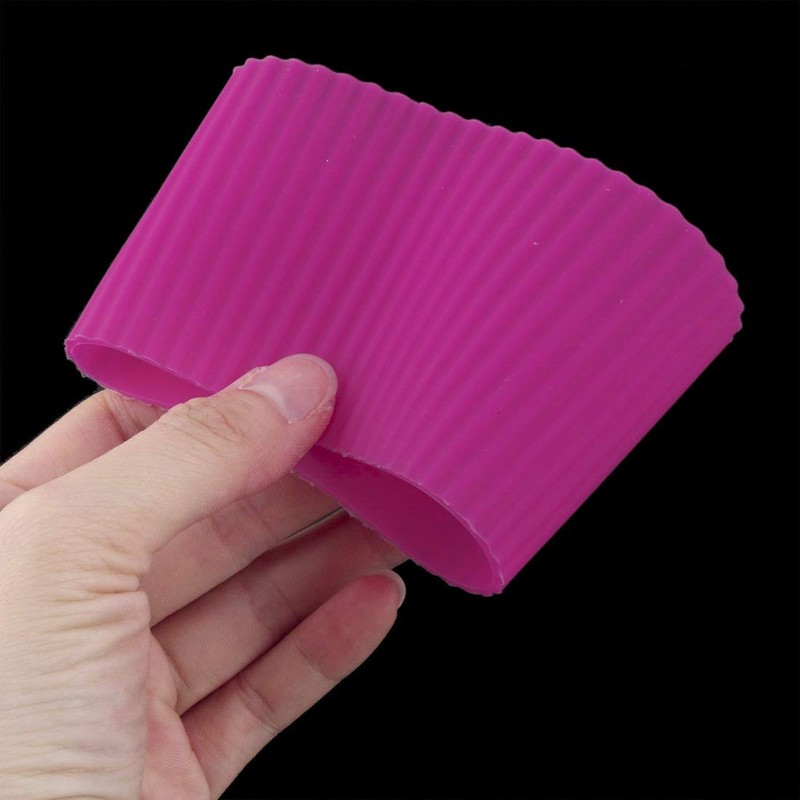 uxcell Silicone Nonslip Glass Bottle Mug Cup Sleeve Protector Cover