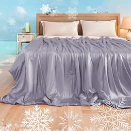 LaffyLo Cooling Comforter King Summer Blanket for Hot Sleepers, Silky-Soft & Cool Fiber, All-Season Comfort, Double-Sided Cold Blanket for Night Sweats, 90" x 108", Dusty Lavender