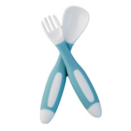 PAPU BABY Set De Cubiertos Flexibles Para Bebés. Juego De Tenedor Y Cuchara De Entrenamiento Con Estuche De Viaje