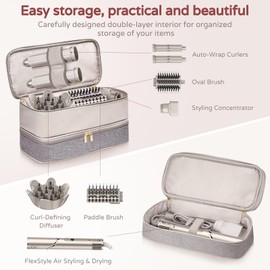 Geviner Shark Flex Style Case, Shark Flexstyle Carrying Case Compatible with Shark/Dyson Hair Dryer, Portable Double-Layer Travel Bag for Dyson Airwrap Styler/Shark Flexstyle Attachment
