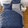 JOLLYVOGUE King Size Comforter Set 7 Pieces, Navy Blue/Gray Bed