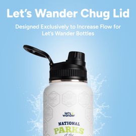 LET'S WANDER Chug Lid for Lets Wander World Explorer, 50 States Adventurer and National Parks Water Bottle (Designed to Fit Let's Wander Brand Bottles)