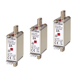 SIEMENS - x3 pieces NH fuse insert, NH000 63A combination detector