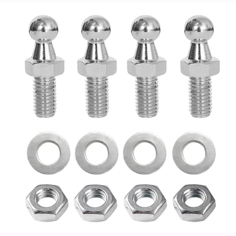 TOOMYAUTO M6 x 10mm Silver Ball Stud Bolts, Pack of