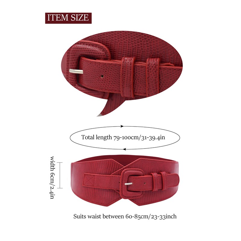 TeeYee Women's Elastic Belt Wide Waist Belt Adjustable Stretchy Medieval