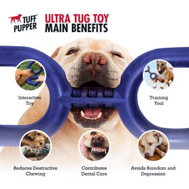 SuperChewy Tough Tug Pull Toy | Lifetime Replacement | Strong Natural Rubber | Interactive Tug-of-War Toy for Dogs | Ultra Durable Chew Toys for Aggressive Chewers | for Medium & Large Breeds