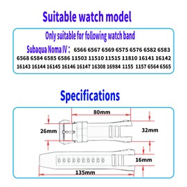 MMBAY - Correa de repuesto de goma de 32,5 mm, compatible con Invicta Subaqua Noma IV 1155 6583 11503 11810 16141, correa de silicona para hombres y mujeres, resistente al agua, accesorios para reloj de pulsera (color negro