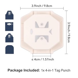 Punzón de etiquetas 4 en 1 para manualidades de papel, nuevo marcador punzón de etiquetas de regalo 2026, punzones de esquina de etiquetas de 4cm/3cm/