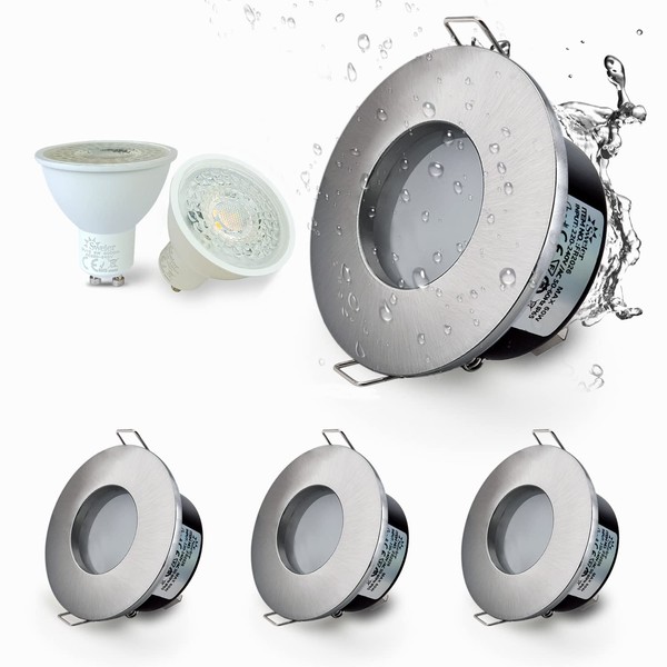 4XSweier LED Recessed IP65 Waterproof Downlight with LED GU10 Cool