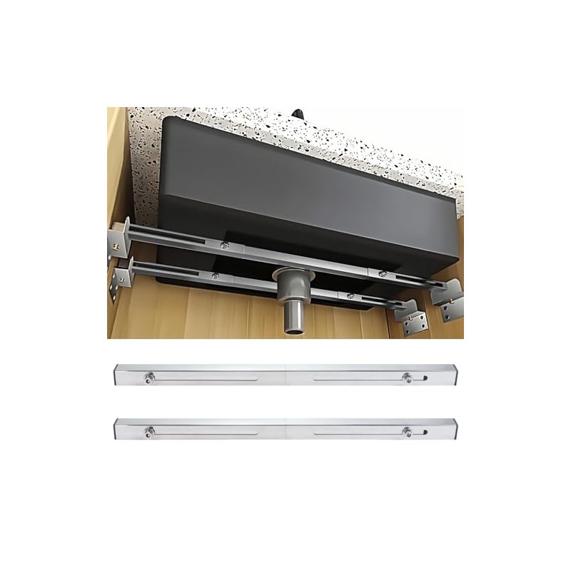 Undermount Sink Brackets, Stainless Steel Adjustable Undermounts Sinks Support, Horizontal