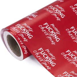 WRAPAHOLIC Funny Christmas Wrapping Paper - Mini Roll - 17 Inch x 33 Feet - Rude Adult Merry Fucking Christmas Funny Wrapping Paper for Winter Holiday, Girlfriend, Boyfriend