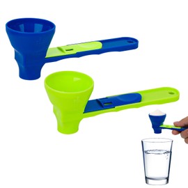 2 x Protein Powder Ladle, Protein Powder Funnel Spoon, Protein Powder Spoon, Protein Powder Measuring Spoon, Funnel, Good Accessory for Controlling Variables (Blue, Green)