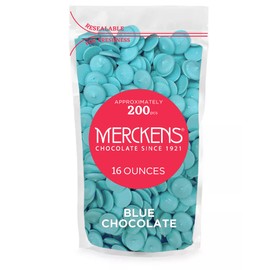 KIDU Merckens Blue Chocolate Melting Wafers 16 Ounces Bulk Perfect For Dipping, Deserts, Baking And More - 1 Pound