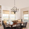 SEEBLEN Black Wagon Wheel Chandelier for High Ceilings,Farmhouse Chandelier for