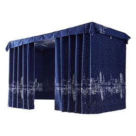 Mocarly Dorm Single Twin Bunk Bed Tents Drapes Dustproof Blackout Underbed Cloth Bed Privacy Curtains 2 Panels + 1 Top (Tower, 45.3 x 78.7 in)