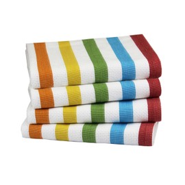 COTTON CRAFT Oversized Kitchen Towels - 4 Pack 100% Cotton Basketweave Dish Towels - Absorbent Reusable Low Lint Quick Dry Tea Towel - Cooking Drying Restaurant Bar Cleaning Cloth Napkin -20x30- Multi