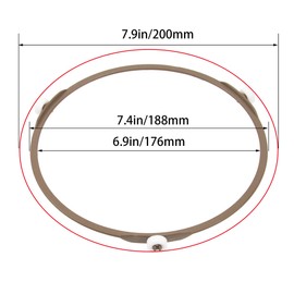 Rrina 1 Sets Microwave Turntable Coupler & Glass Plate Roller Support Wheel Ring Outer Diamater 7.4" / 188mm Wheels Height 0.55" / 14mm