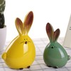 WHJY 2pcs Cute Long-Eared Bunny Sculpture Ornaments Desktop Ceramic Easter