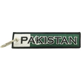 Llavero de la bandera de Pakistán, 100% bordado