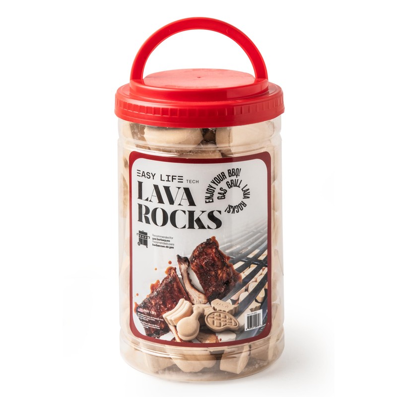 Easylife Ceramic Gas Grill Briquettes Replacement for Lava Rocks Even
