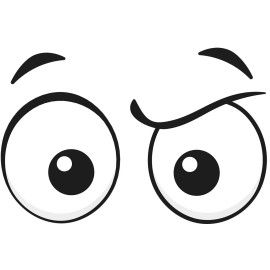 DECALS OF AMERICA Googly Eyes Confused Vinyl Decal 6 inches wide